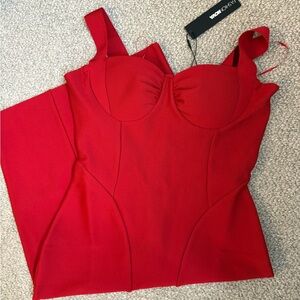 Fashion Nova Red Bustier Dress
